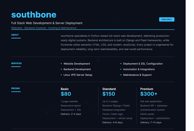 build a modern website or landing page with deployment